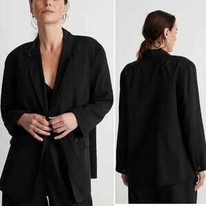 Madewell The Relaxed Black Blazer in Softdrape Office Career Minimalist Capsule